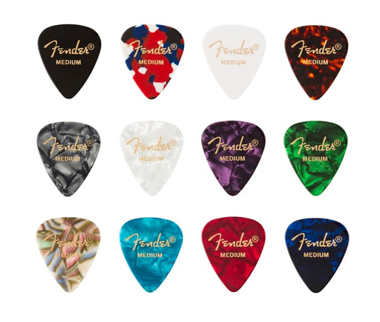 FENDER 351 CELLULOID MEDLEY PICKS - 12PK