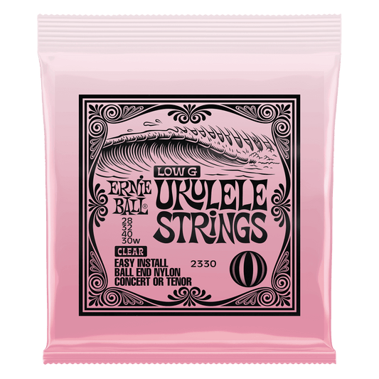 CONCERT/TENOR WOUND LOW G NYLON BALL END UKULELE STRINGS - CLEAR