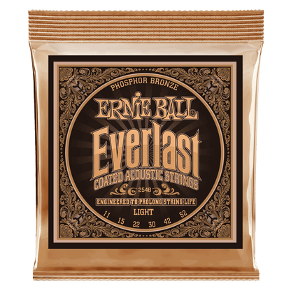 ERNIE BALL EVERLAST COATED PHOSPHOR BRONZE ACOUSTIC GUITAR STRINGS