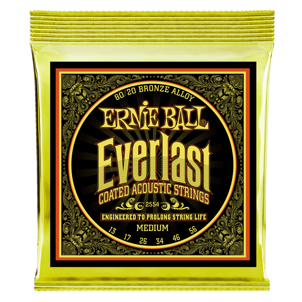 ERNIE BALL EVERLAST COATED 80/20 BRONZE ACOUSTIC GUITAR STRINGS