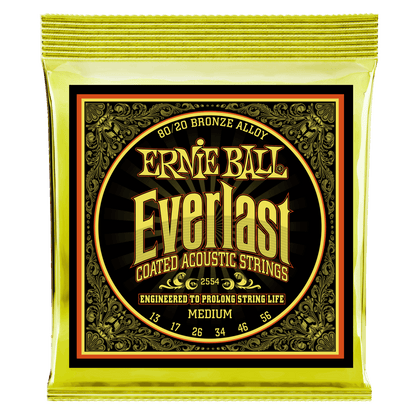 ERNIE BALL EVERLAST COATED 80/20 BRONZE ACOUSTIC GUITAR STRINGS