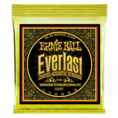 ERNIE BALL EVERLAST COATED 80/20 BRONZE ACOUSTIC GUITAR STRINGS