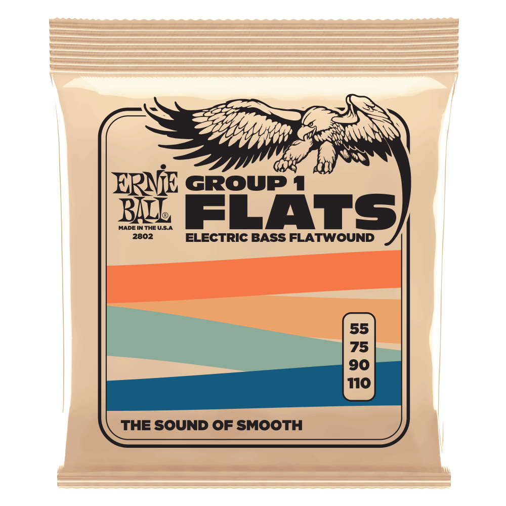 ERNIE BALL STAINLESS STEEL FLATWOUND ELECTRIC BASS STRINGS 4-STRING