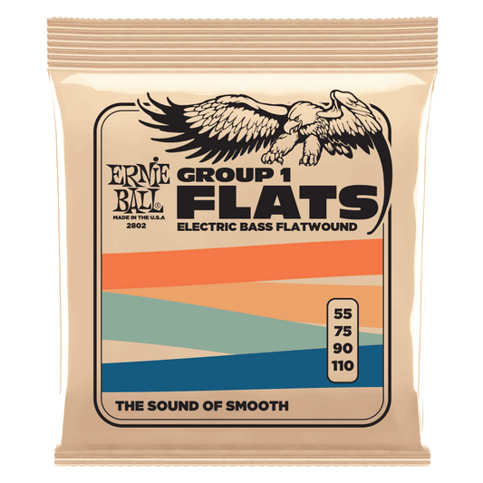 ERNIE BALL STAINLESS STEEL FLATWOUND ELECTRIC BASS STRINGS 4-STRING