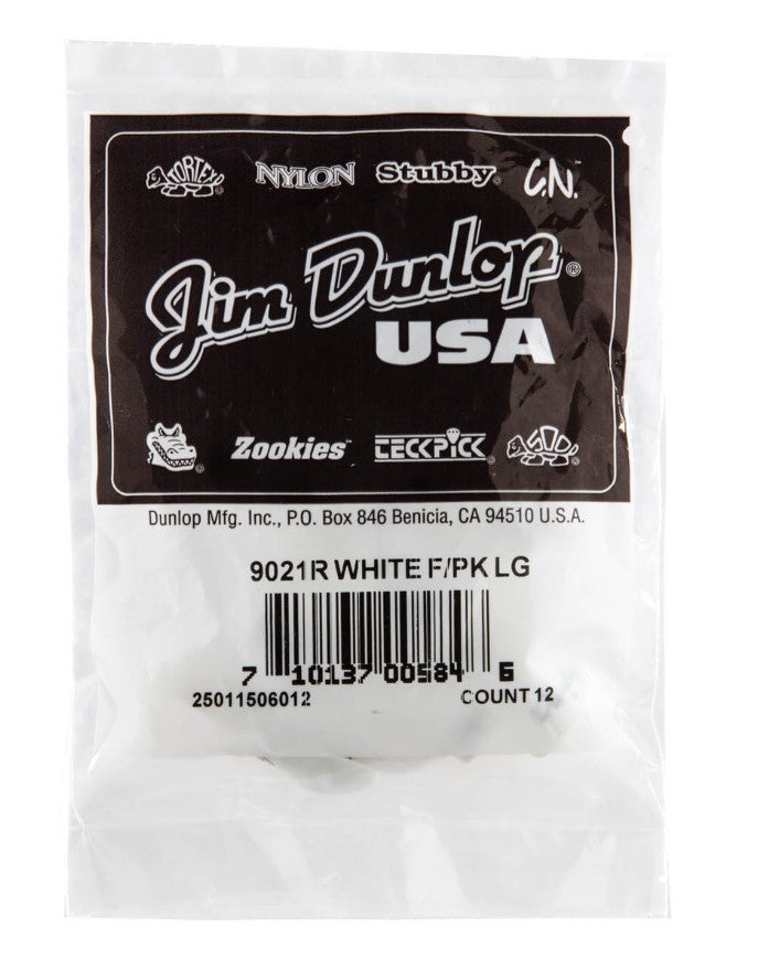 DUNLOP WHITE FINGERPICKS - 12PK